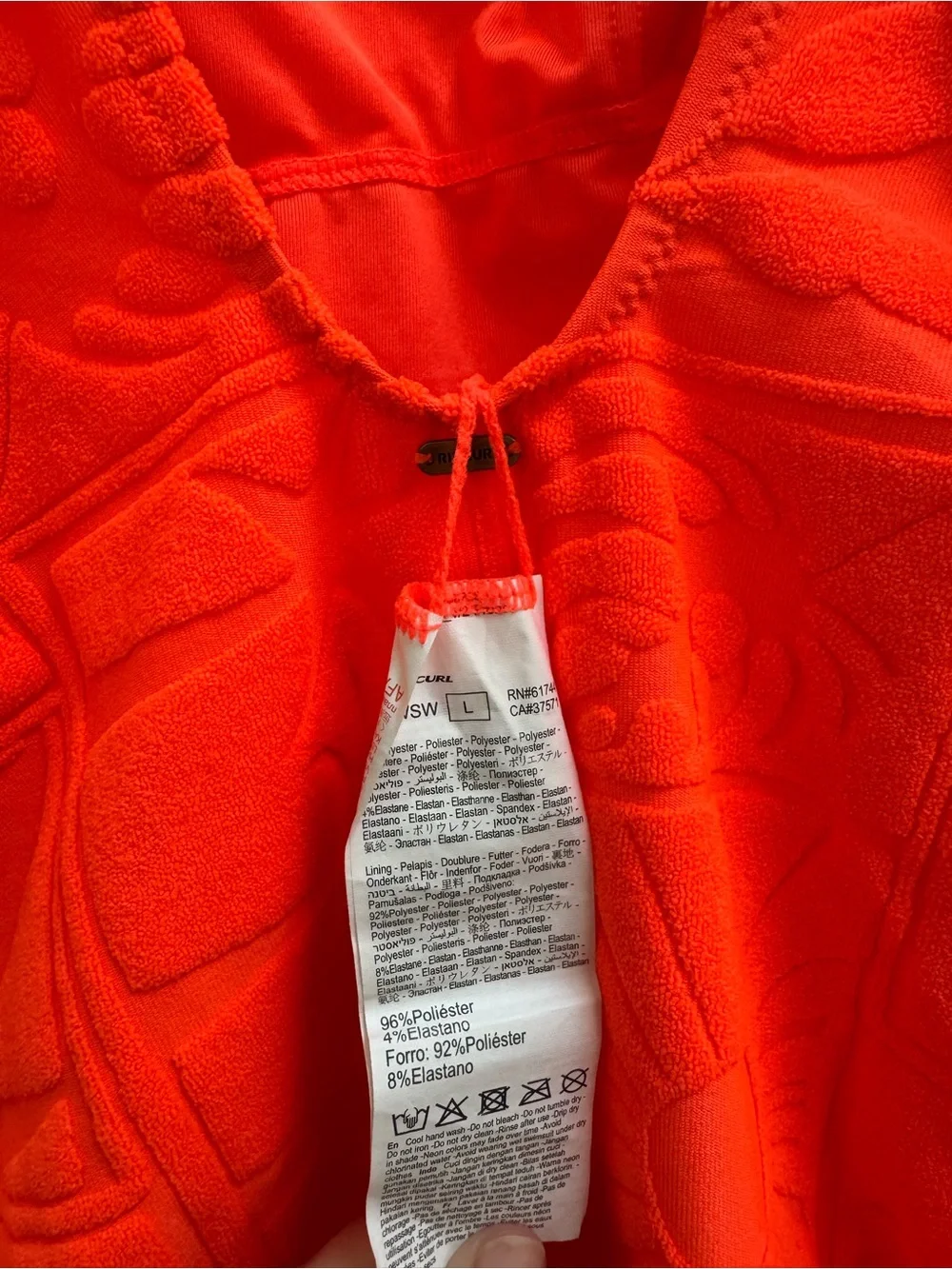 Rip Curl Neon Coral Textured One-Piece Swimsuit